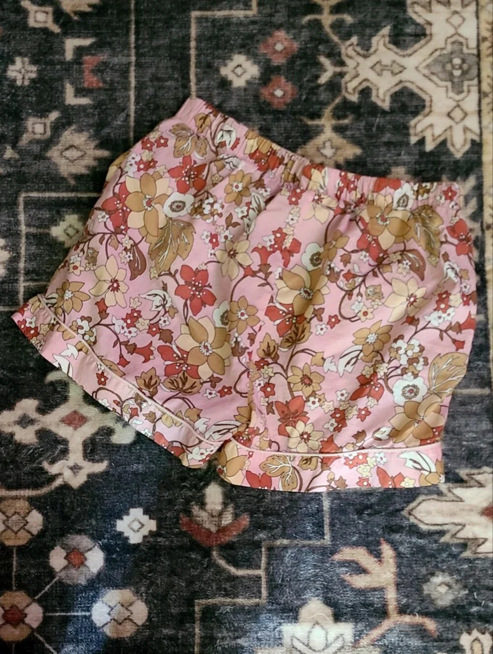 Papinelle x Karen Walker Light Pink Garden Floral Cotton Boxer PJ Set Size S